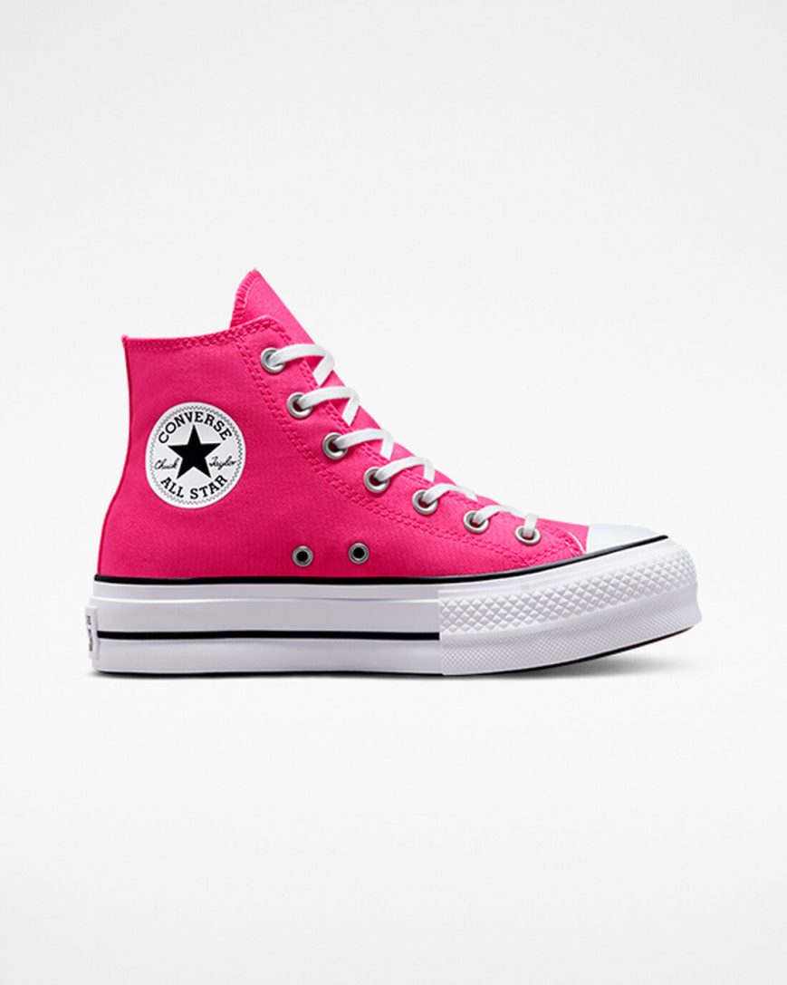 Topanky Na Platforme Converse Chuck Taylor All Star Lift Platene Vysoke Damske Ruzove Čierne Biele | SK OMSLX9